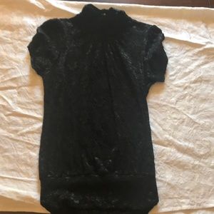 Black floral lace top